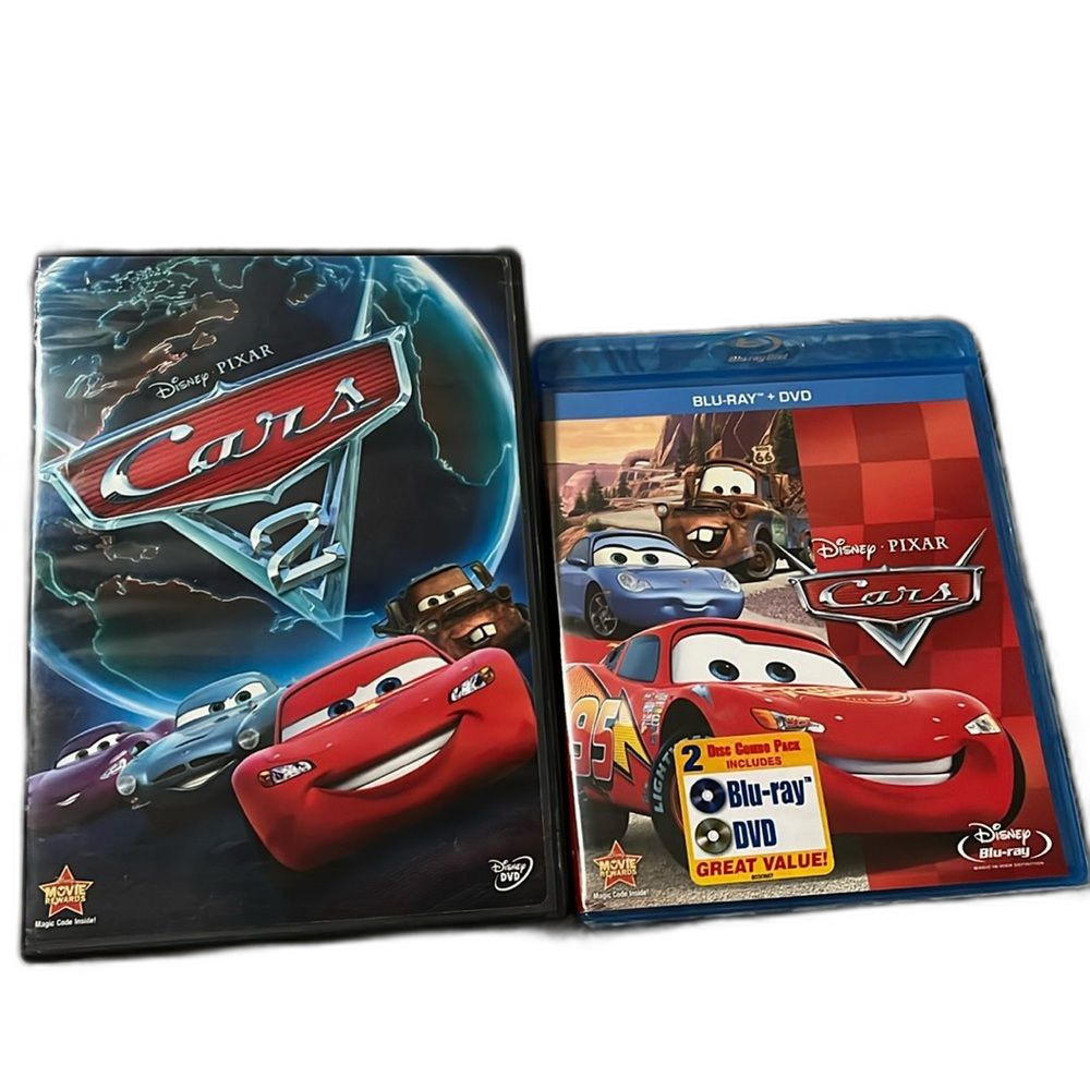 Disney Pixar Cars & Cars II Movies DVD Blu-ray Set
